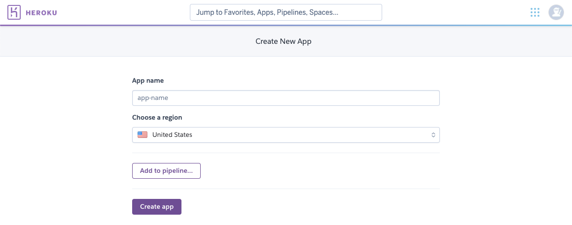 Create new app